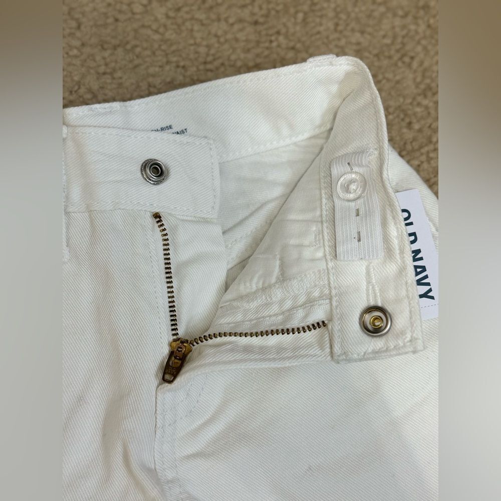 NWT Old Navy White Shorts High-Waisted Frayed-Hem Shorts for Girls Sz 7 Slim - Picture 3 of 4